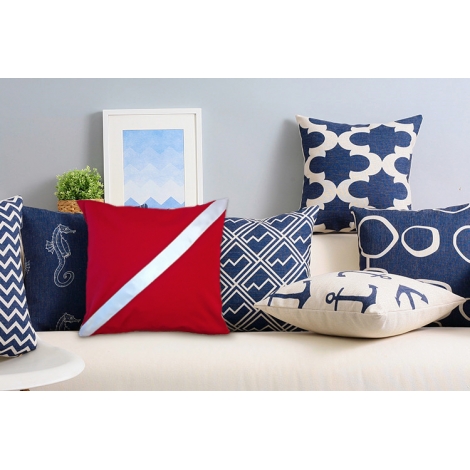 Pillow Case Diving Center Decoration Red Dive Flag 