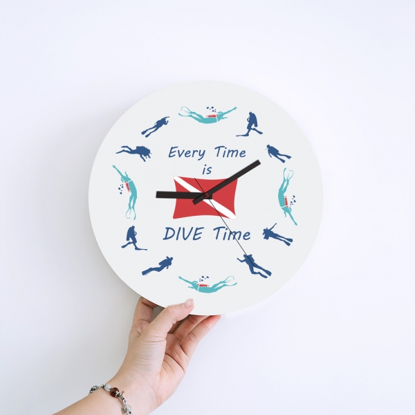 Wall Clock Gifts for Scuba Divers - Dive Time