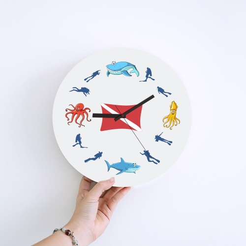 Wall Clock Gifts for Scuba Divers - Dive Flag
