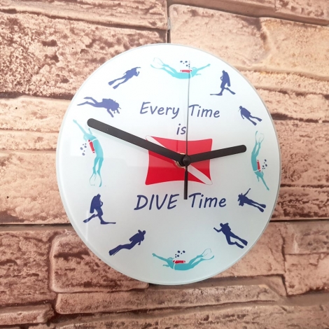 Wall Clock Gifts for Scuba Divers - Dive Time