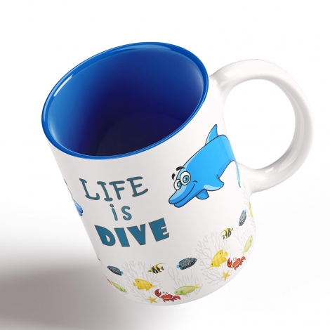 Funny Coffee Mug - My Buddy is Marine Life (Dolfin)      