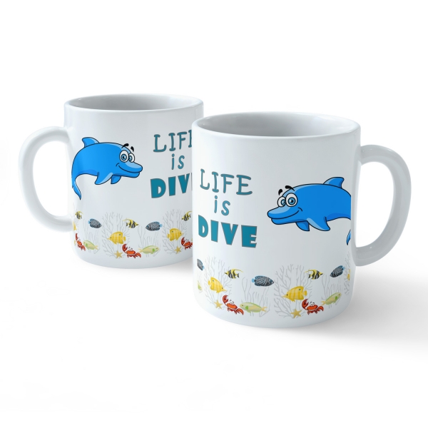 Funny Coffee Mug - My Buddy is Marine Life (Dolfin)      