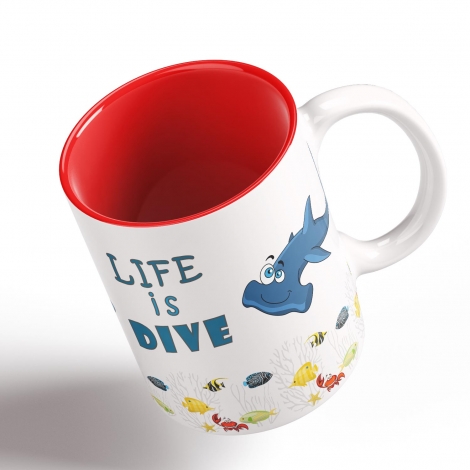 Funny Coffee Mug - My Buddy is Marine Life (Hammerhead)      