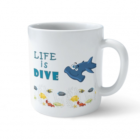 Funny Coffee Mug - My Buddy is Marine Life (Hammerhead)      
