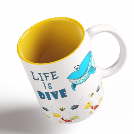 Funny Coffee Mug - My Buddy is Marine Life (Whale1)      