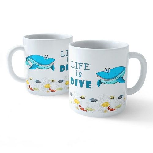 Funny Coffee Mug - My Buddy is Marine Life (Whale1)      