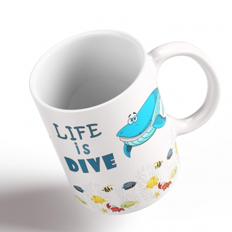 Funny Coffee Mug - My Buddy is Marine Life (Whale1)      