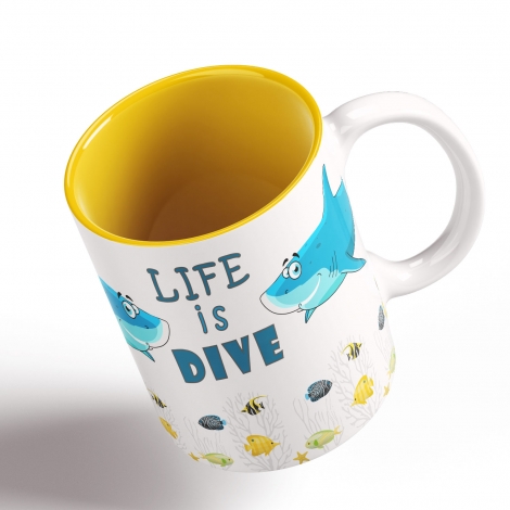 Funny Coffee Mug - My Buddy is Marine Life (Shark)      