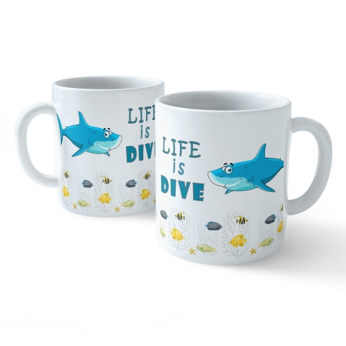 Funny Coffee Mug - My Buddy is Marine Life (Shark)      