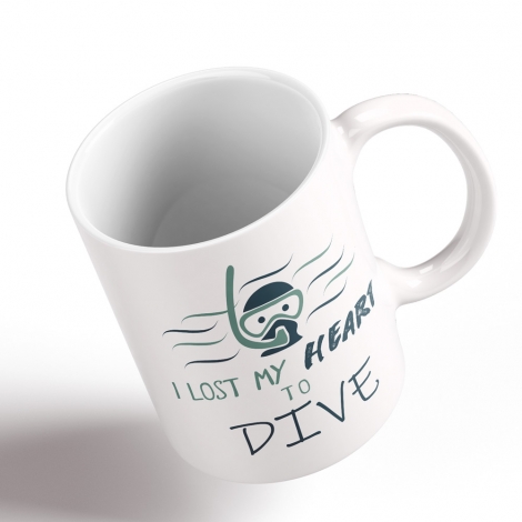 Coffee Mug Scuba Divers Gift-Lost my Heart to Dive