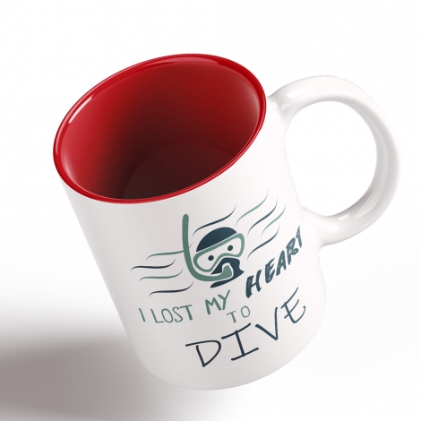 Coffee Mug Scuba Divers Gift-Lost my Heart to Dive