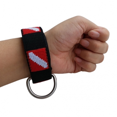 Scuba Diving Adjustable  Wrist Strap Lanyard with Metal D-Ring