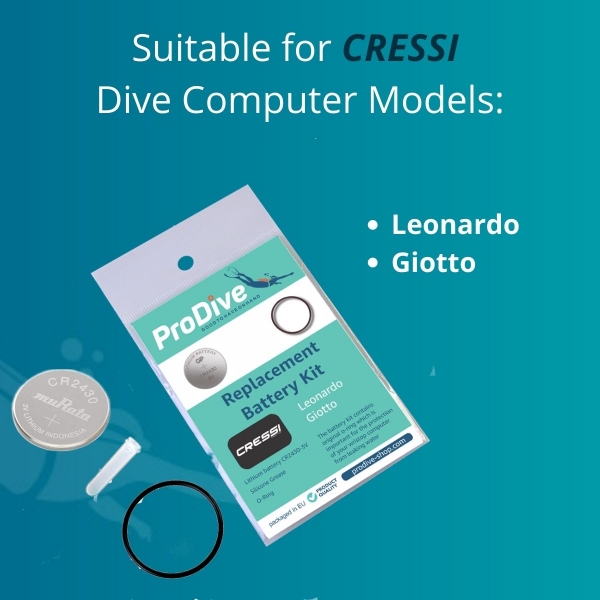 Cressi Leonardo Giotto Batterie Kit Set O-Ring Deckel Fett 