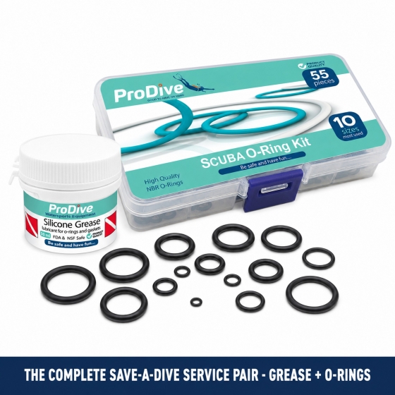 Scuba Save-A-Dive Service Kit - O-Ring Set + Silicone Grease