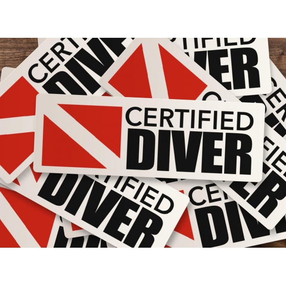 CERTIFIED DIVER Pack of 5 Stickers