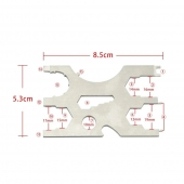 Scuba Diving Multi-Tool - 316 Stainless Steel Service Wrench Card