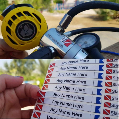 Personalized Sticker Labels for Diving Gear Identification