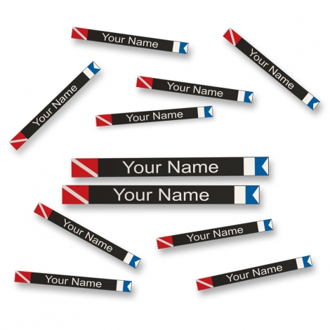 Personalized Sticker Labels for Diving Gear Identification - Black