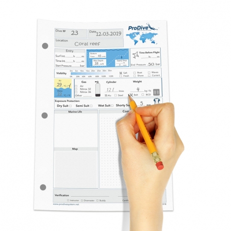 Dive Log book Refill Pages for 50 logs Professional Design