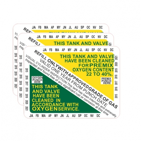 Nitrox Clean Tank & Valve Inspection Certification Sticker 