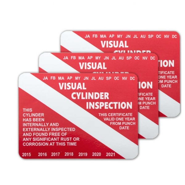 Scuba Diving Visual Inspection Stickers For Dive Cylinders 10 pcs Certificate 