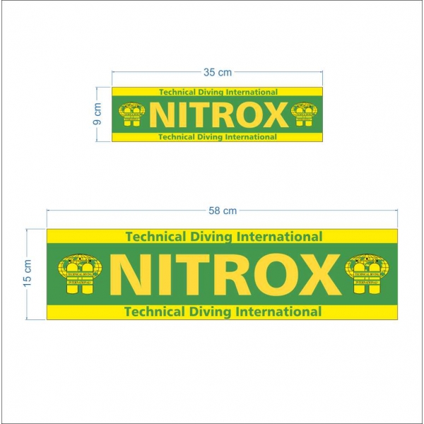 Nitrox Official Scuba Dive Tank Sticker Decal  Heavy Vinyl 14.5" x 6" TriMix 