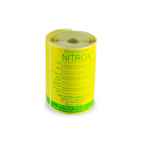 Nitrox Dive Tank Tape Labels Oxygen Content 