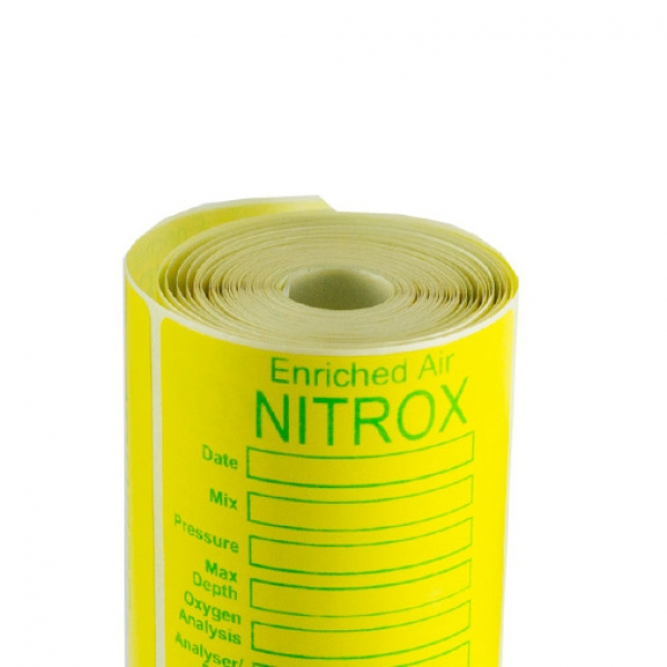 Nitrox Dive Tank Tape Labels Oxygen Content 