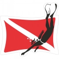 Scuba Diver Stickers Pack of 5