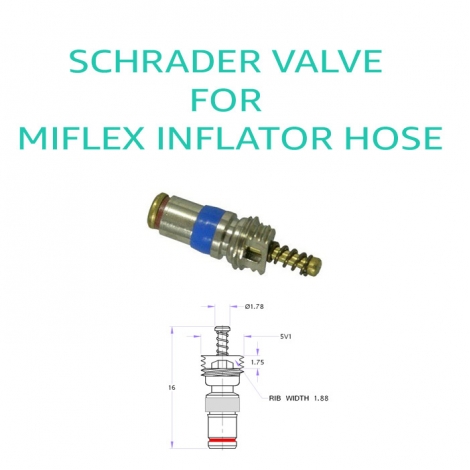 Schrader valve for Miflex inflator hose